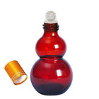 Calabash Amber Glass Odm Roll On Botol Minyak Esensial Dengan Bola Pijat Stainless Steel