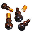 Calabash Amber Glass Odm Roll On Botol Minyak Esensial Dengan Bola Pijat Stainless Steel